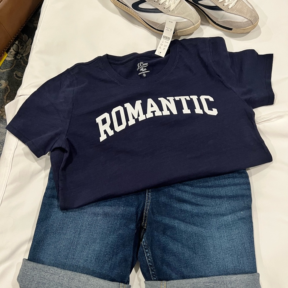 NWT - J.Crew Vinatge cotton crewneck T-Shirt Size Small - Blue